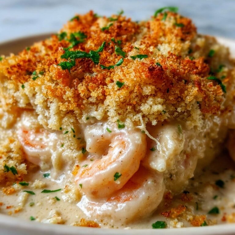 Shrimp Casserole with Cheesy Panko Topping Recipe