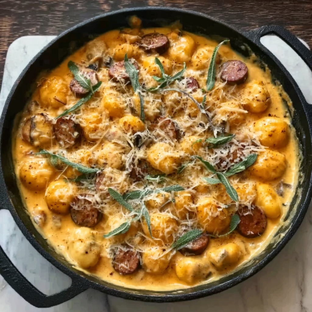Creamy Butternut Squash Gnocchi with Sausage Recipe - Recipe Image