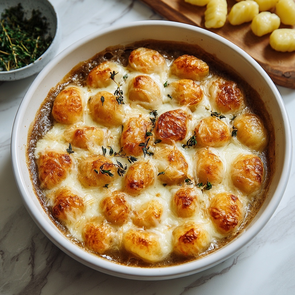 Baked French Onion Gnocchi Recipe - Recipe Image