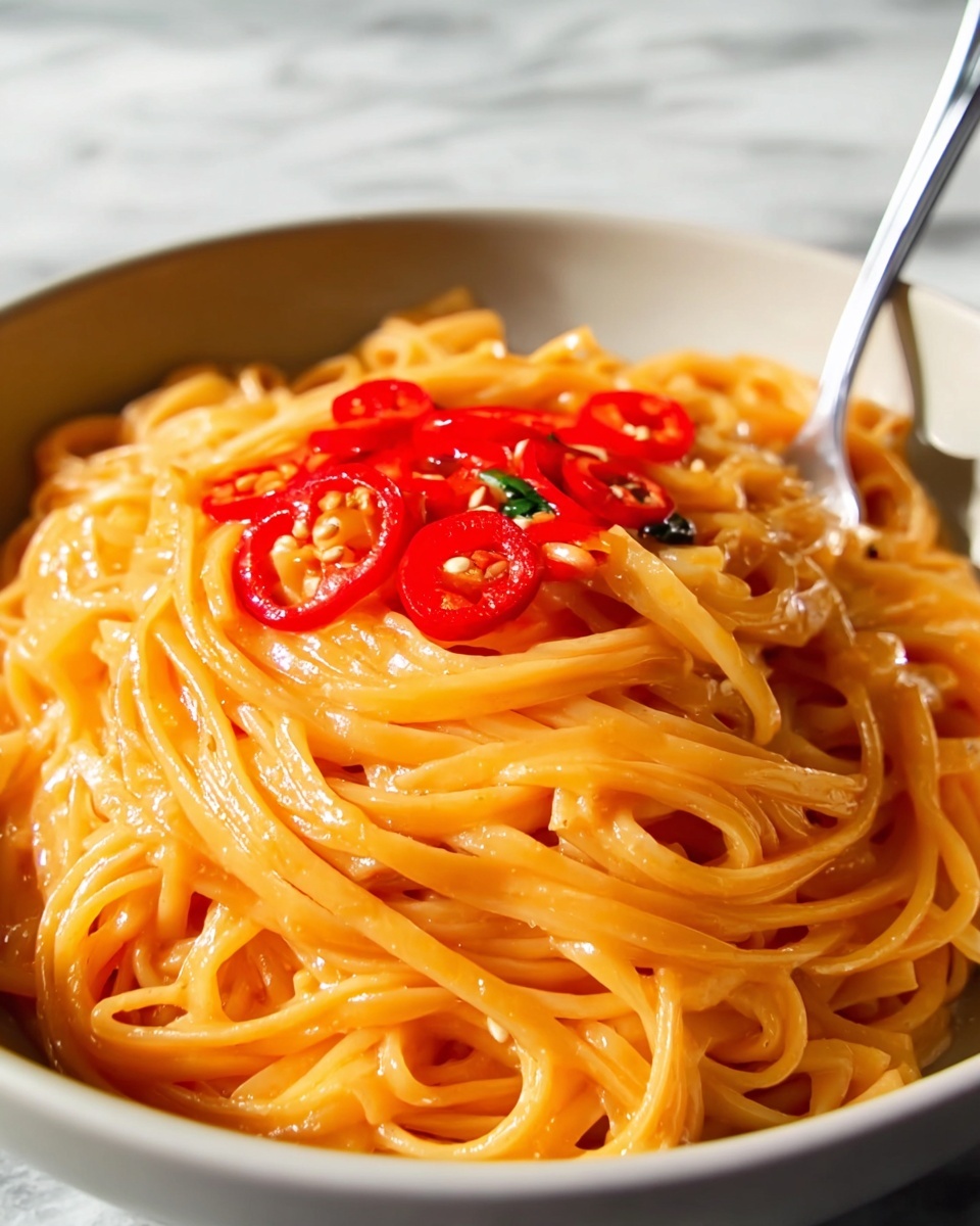 One-Pot Spicy Gochujang Alfredo Pasta Recipe - Recipe Image