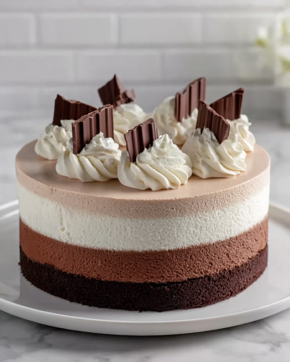 Triple Chocolate Mousse Cake Recipe - Recipe Image