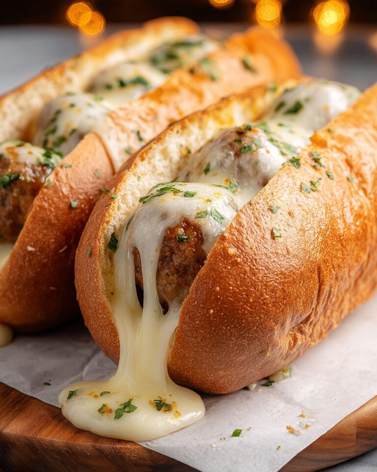 Meatball Subs with Cheese and Garlic Butter Recipe