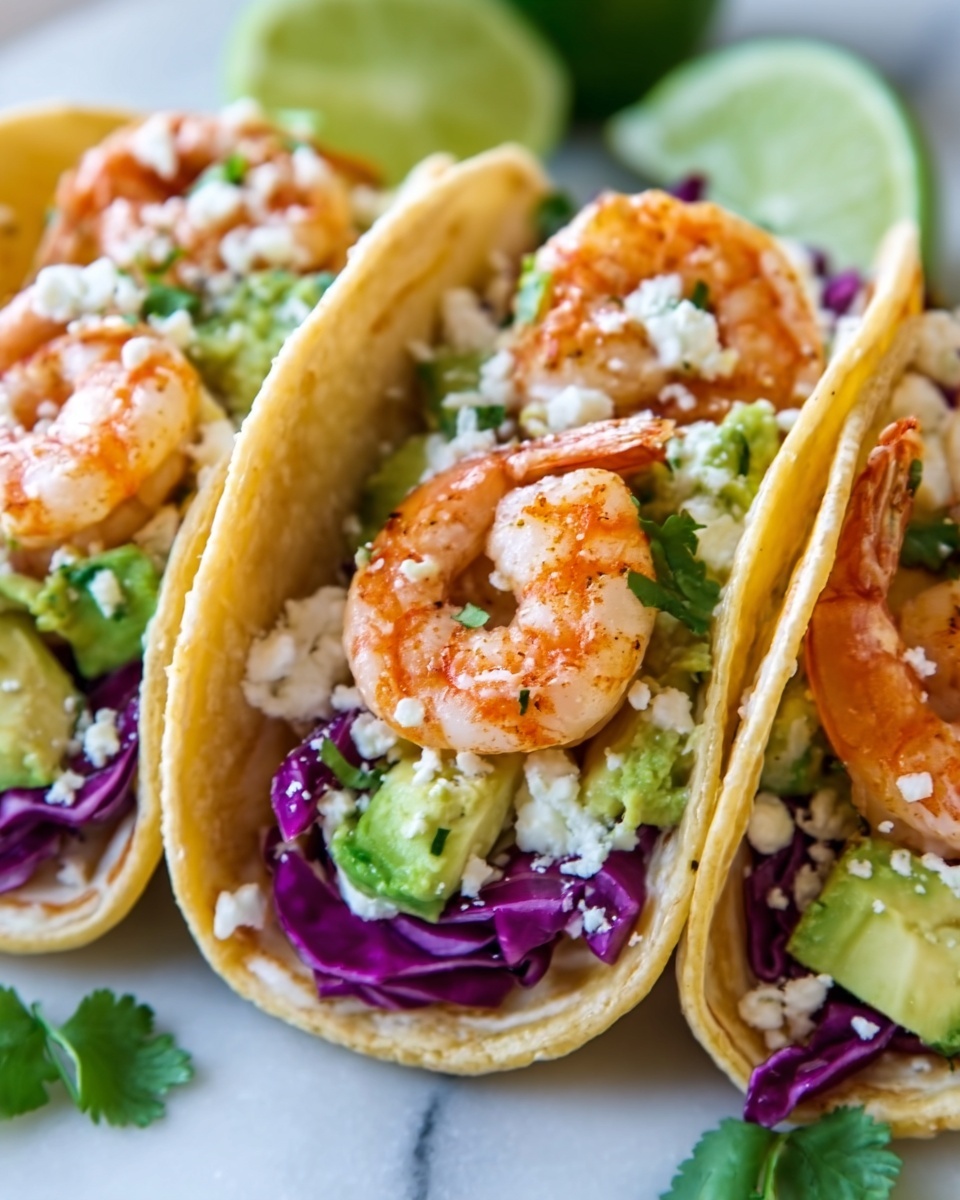 Spicy Cajun Shrimp Tacos with Cabbage, Avocado, and Lime Recipe - Recipe Image
