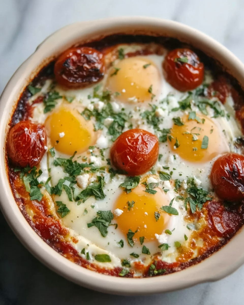 Mediterranean Baked Feta Eggs Recipe - Recipe Image