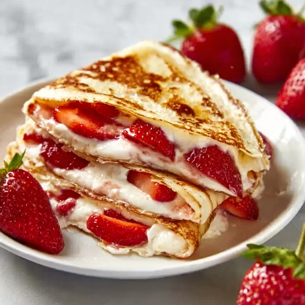 Decadent Strawberry Cheesecake Quesadillas Recipe - Recipe Image