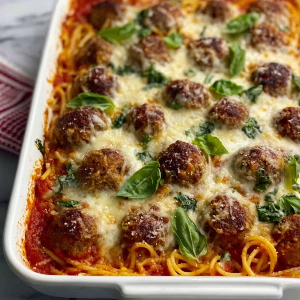 Baked Spaghetti and Meatballs Recipe - Recipe Image