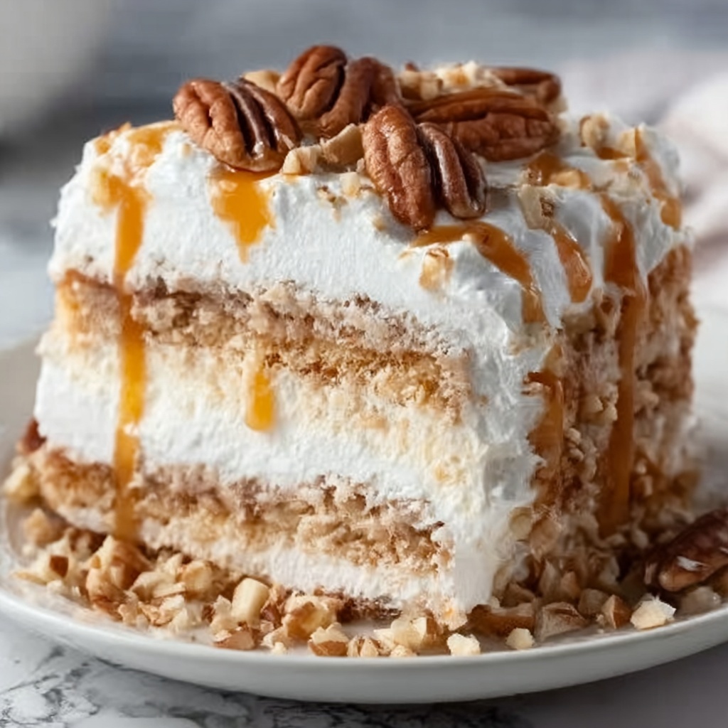 Decadent Butter Pecan Praline Poke Cake Recipe - Recipe Image