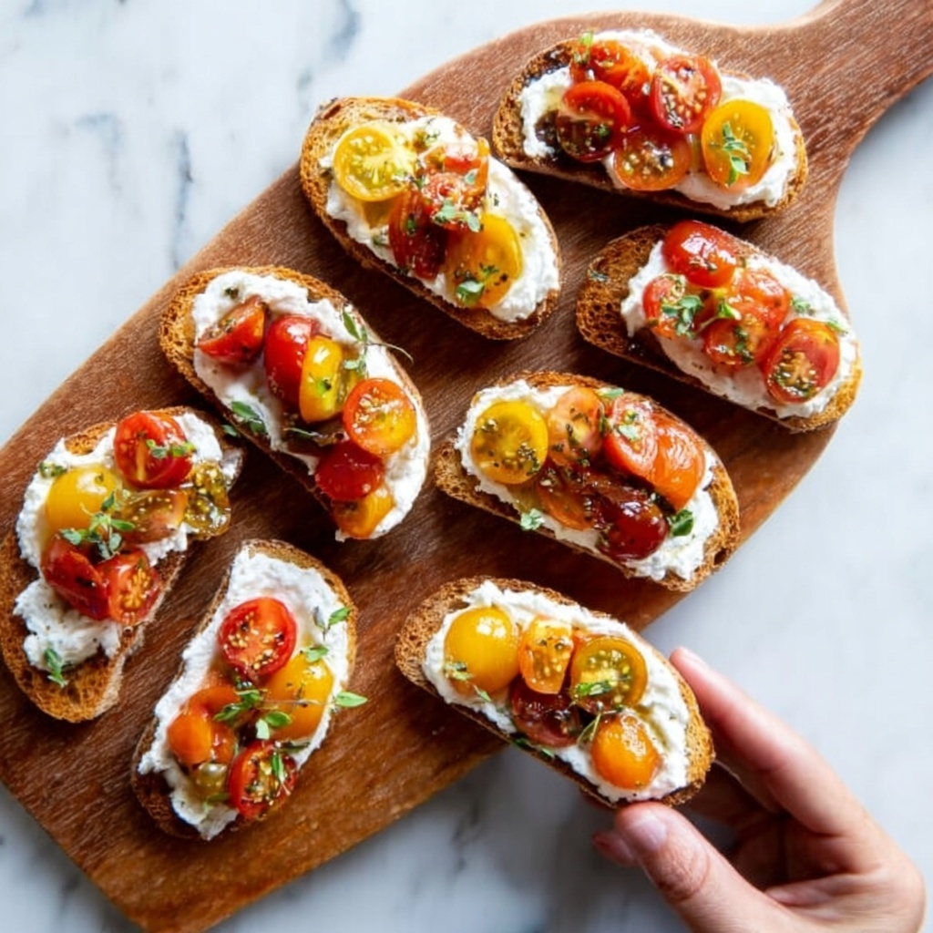 Whipped Ricotta Crostini with Cherry Tomatoes Recipe - Recipe Image