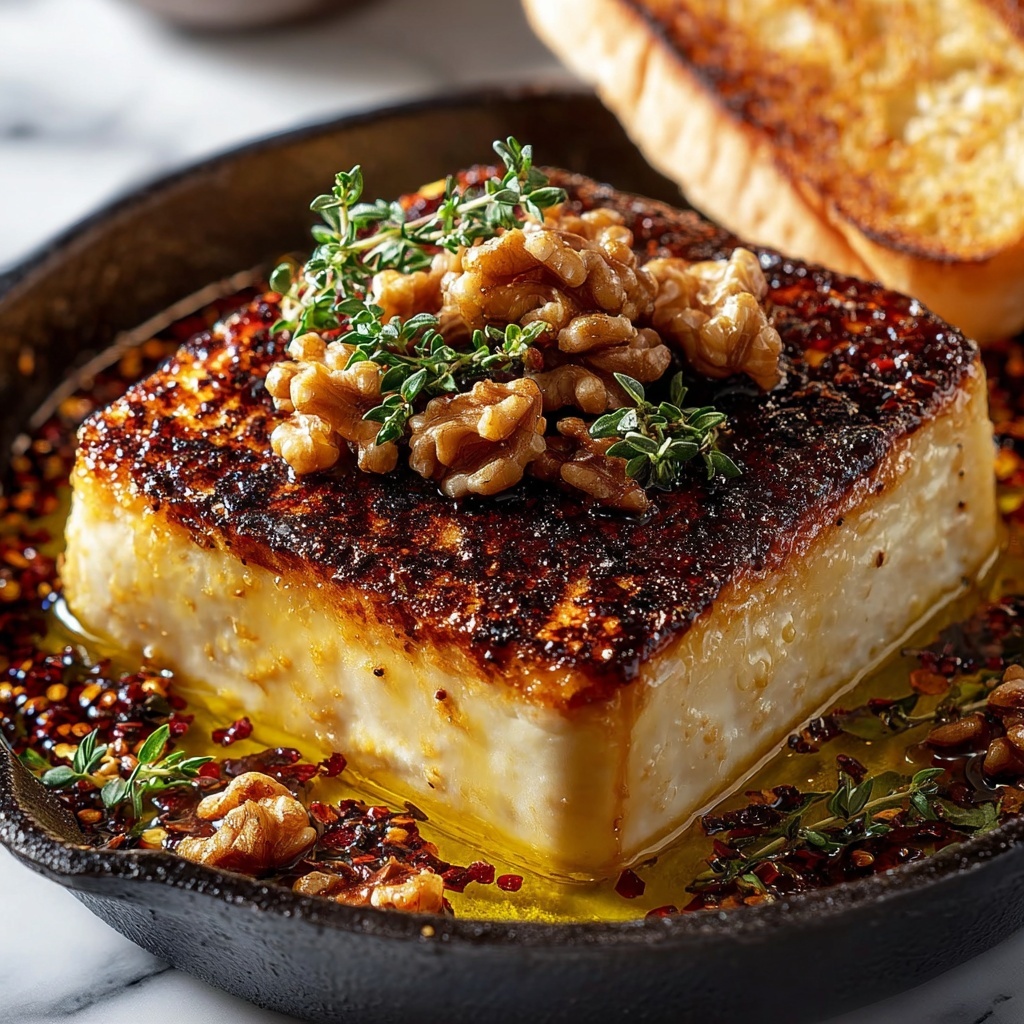 Caramelized Feta with Chili-Honey – Irresistible & Easy Appetizer Recipe - Recipe Image