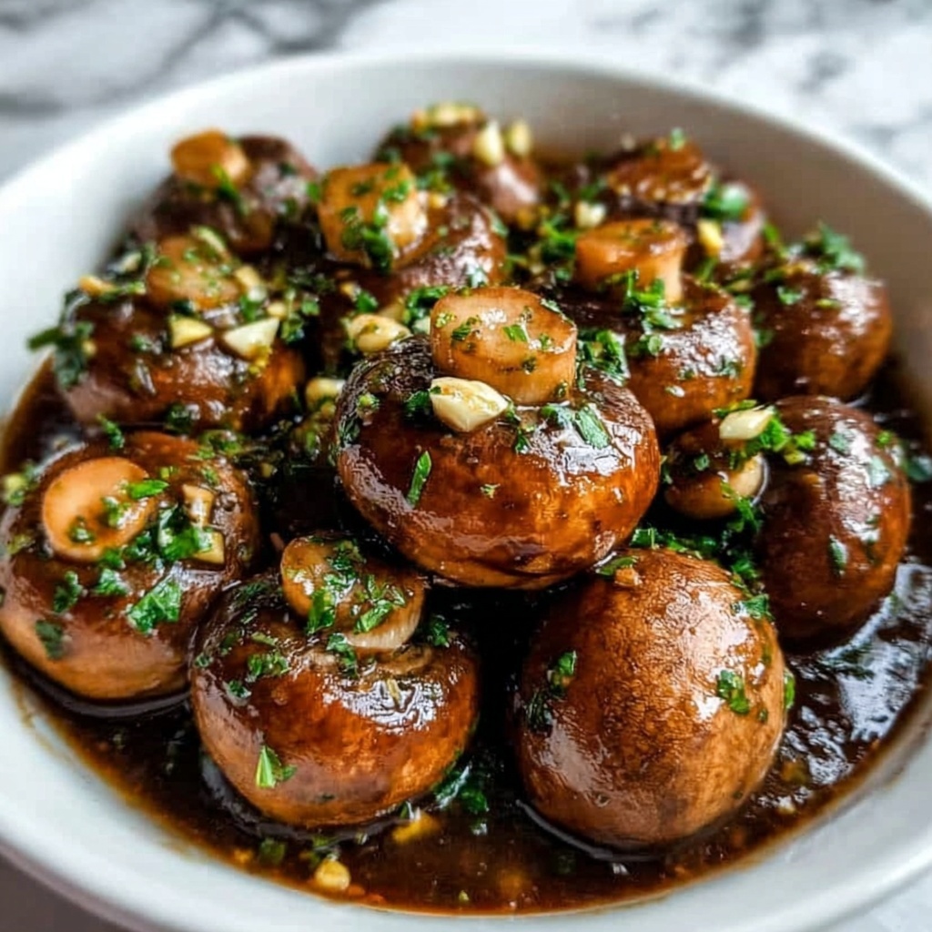 Balsamic Soy Roasted Garlic Mushrooms Recipe - Recipe Image