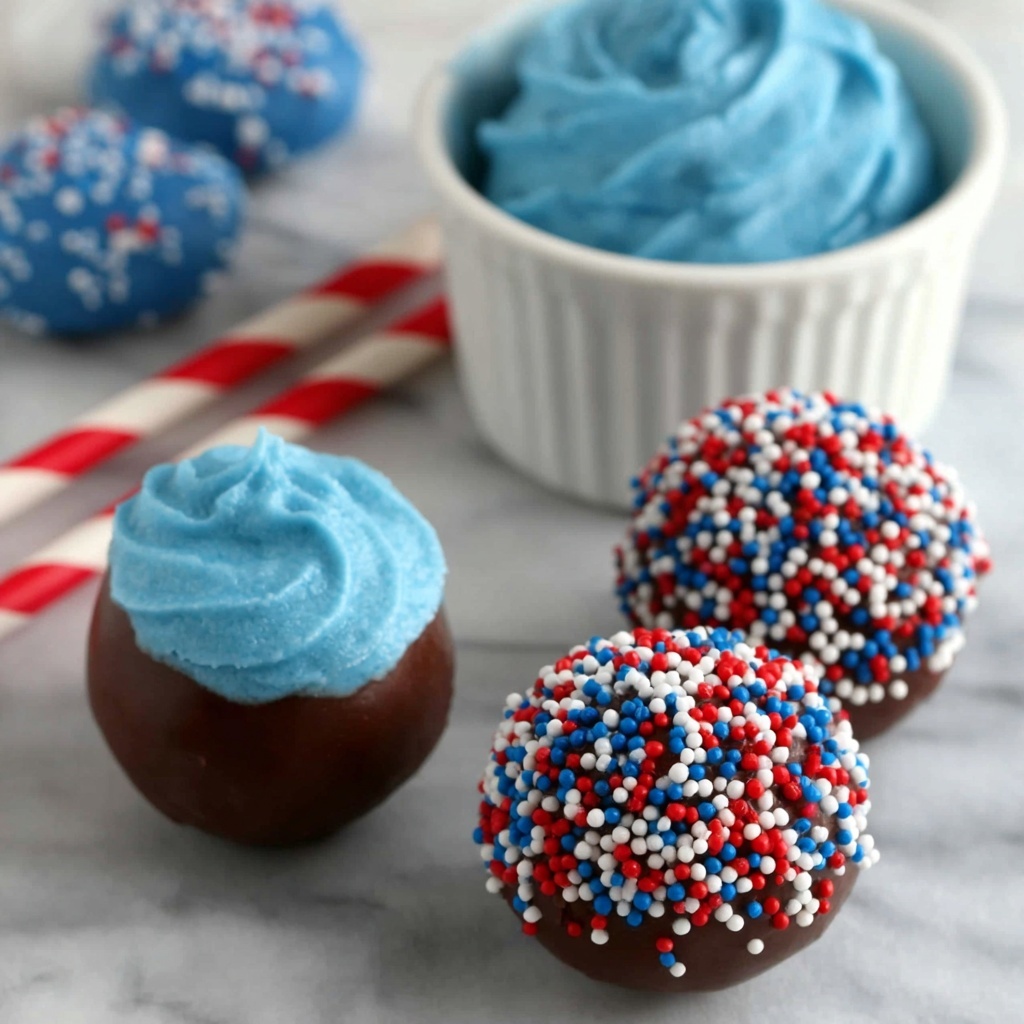 Patriotic Chocolate Cake Balls Recipe - Recipe Image