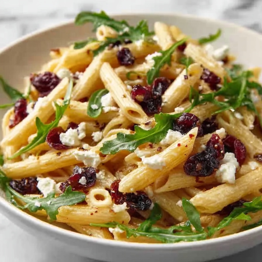 Feta & Cranberry Penne Salad with Orange Vinaigrette Recipe - Recipe Image