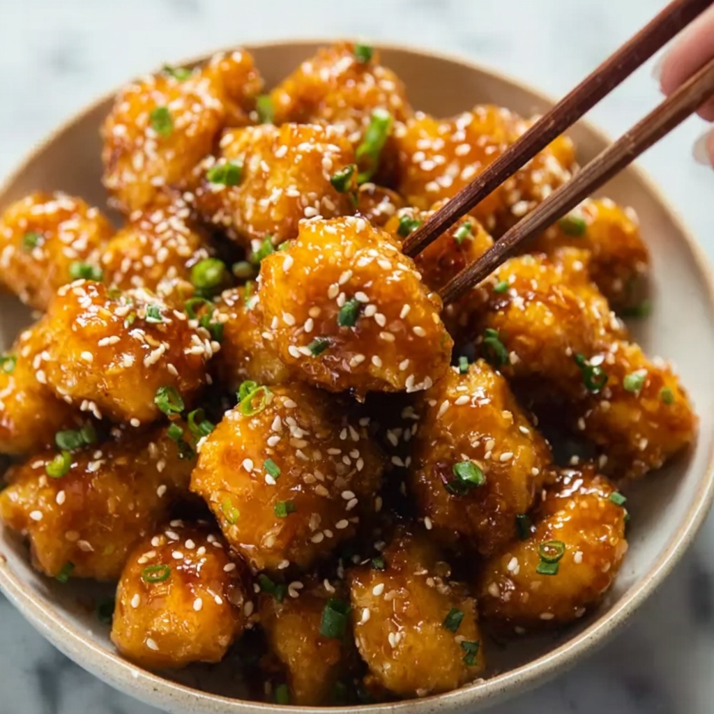 Crispy Chinese Honey Garlic Chicken Recipe - Recipe Image