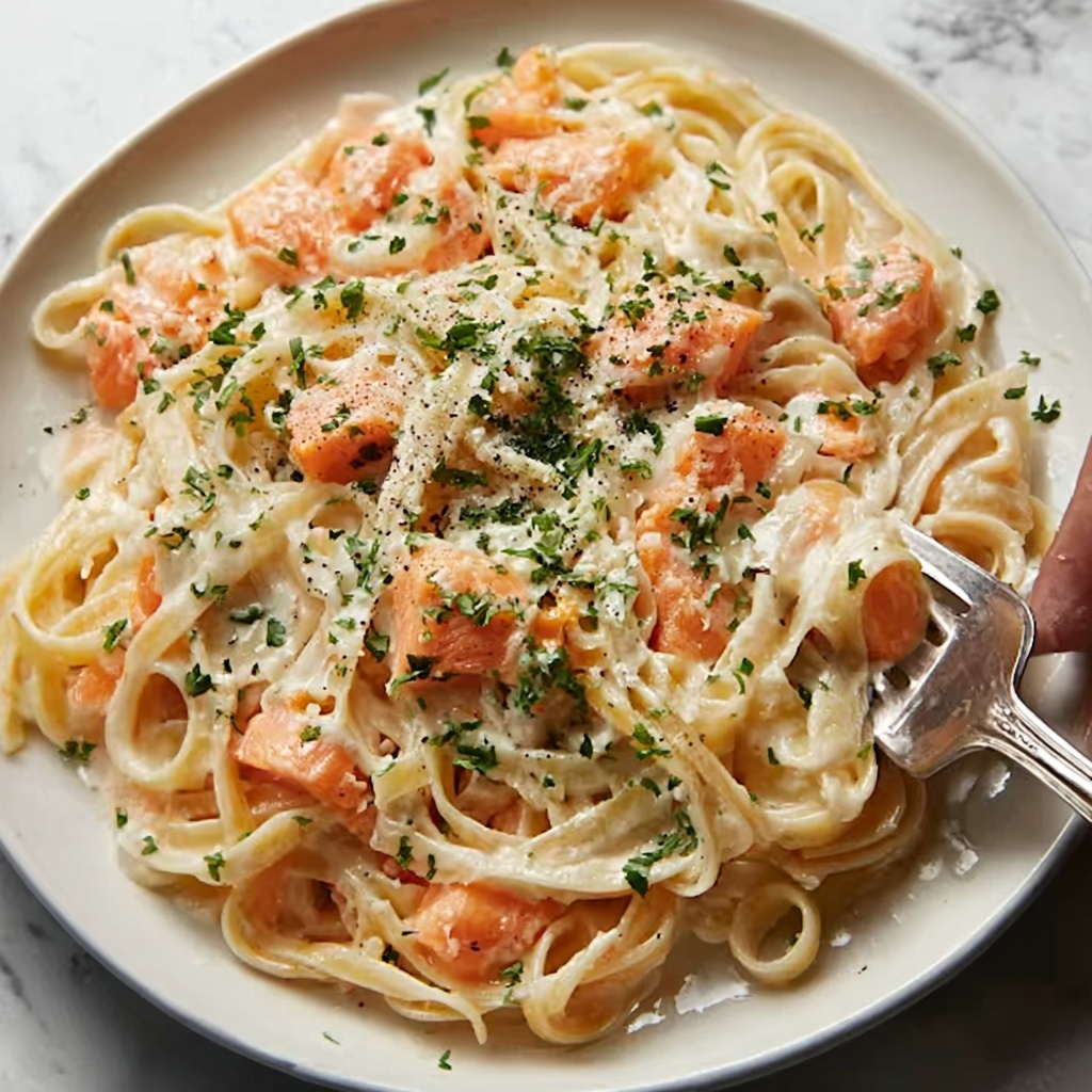 Smoked Salmon Carbonara Recipe - Recipe Image