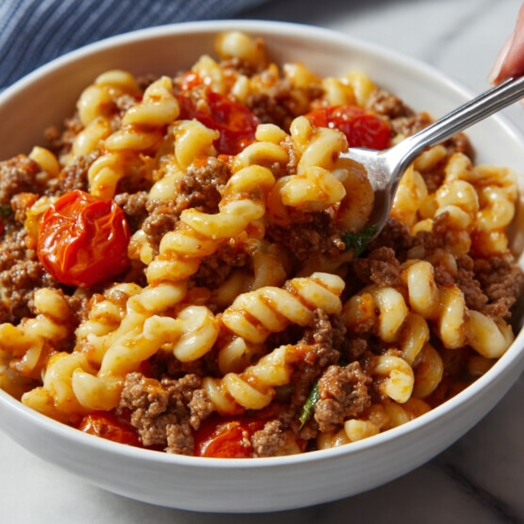 Simple Old Fashioned Macaroni and Tomatoes Recipe - Recipe Image