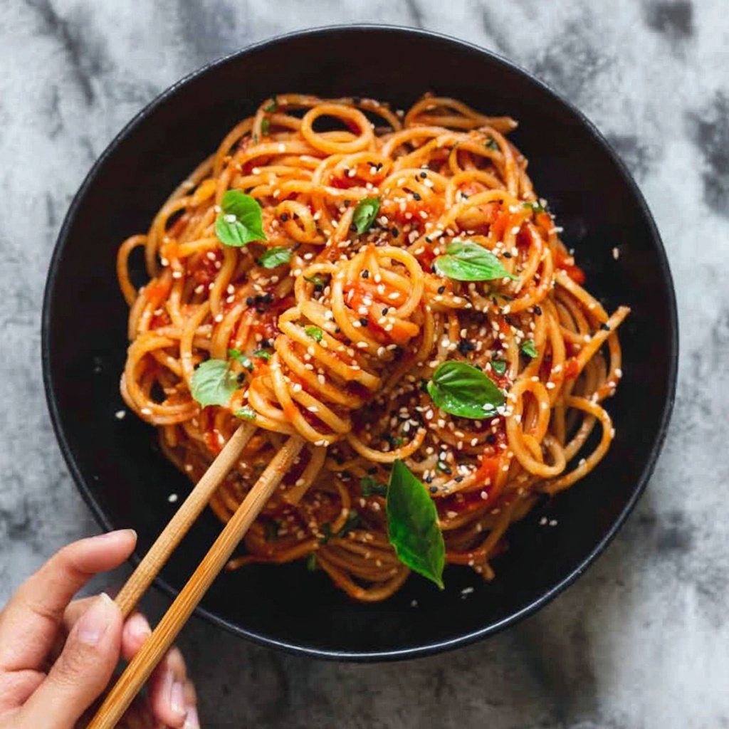 Spicy Coconut Gochujang Noodles Recipe - Recipe Image
