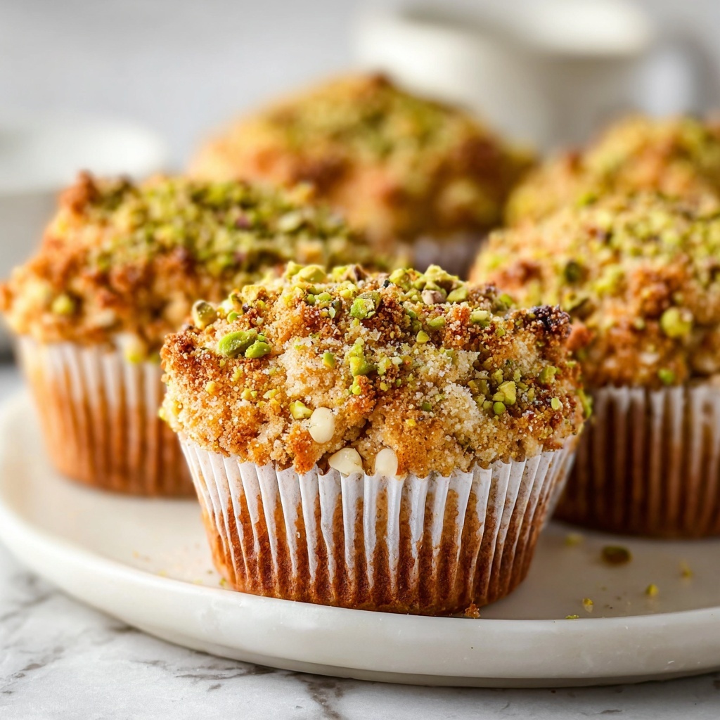 Irresistible Pistachio Muffins With Pistachio Crumble Topping Recipe - Recipe Image