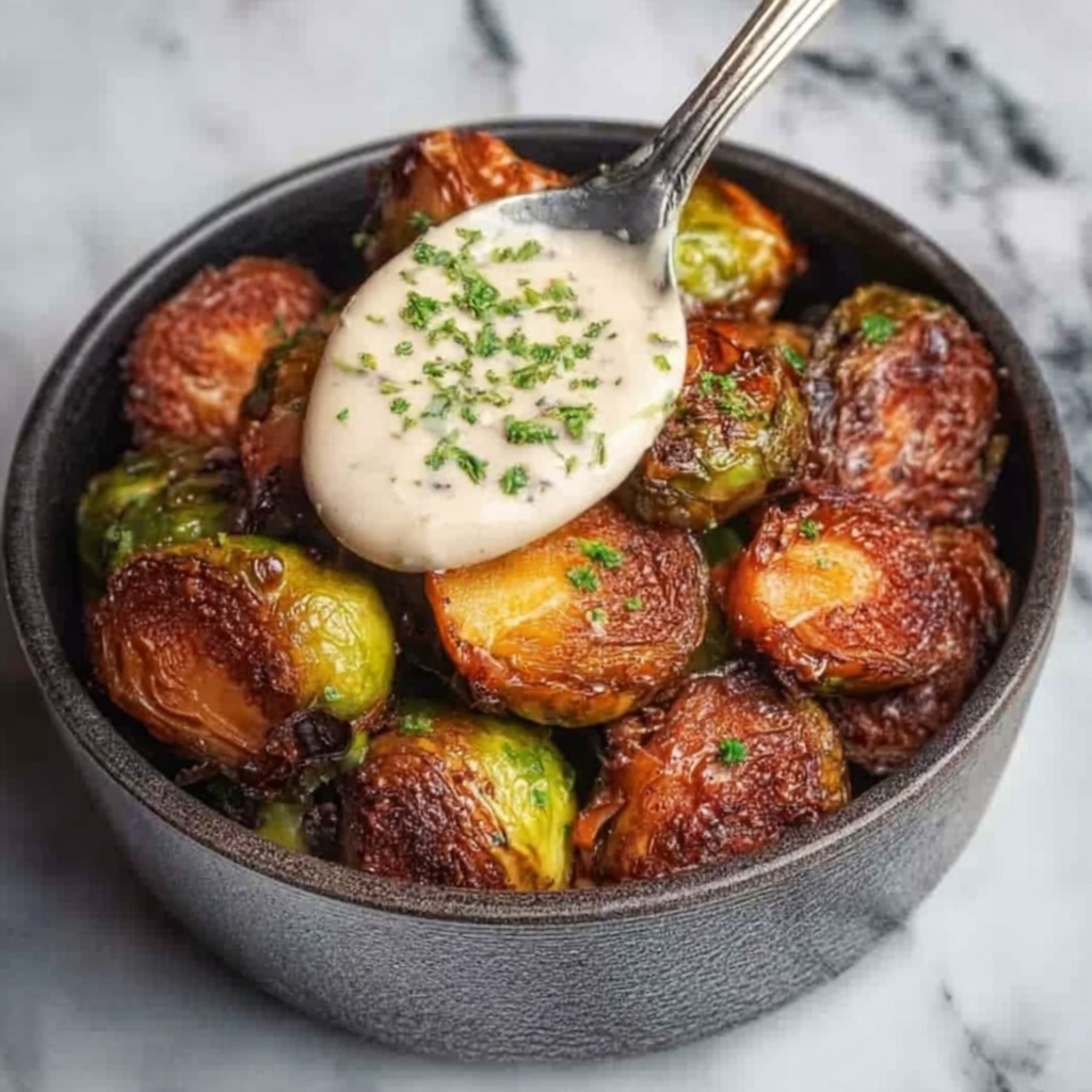 Crispy Fried Brussels Sprouts with Lemon Aioli Recipe - Recipe Image
