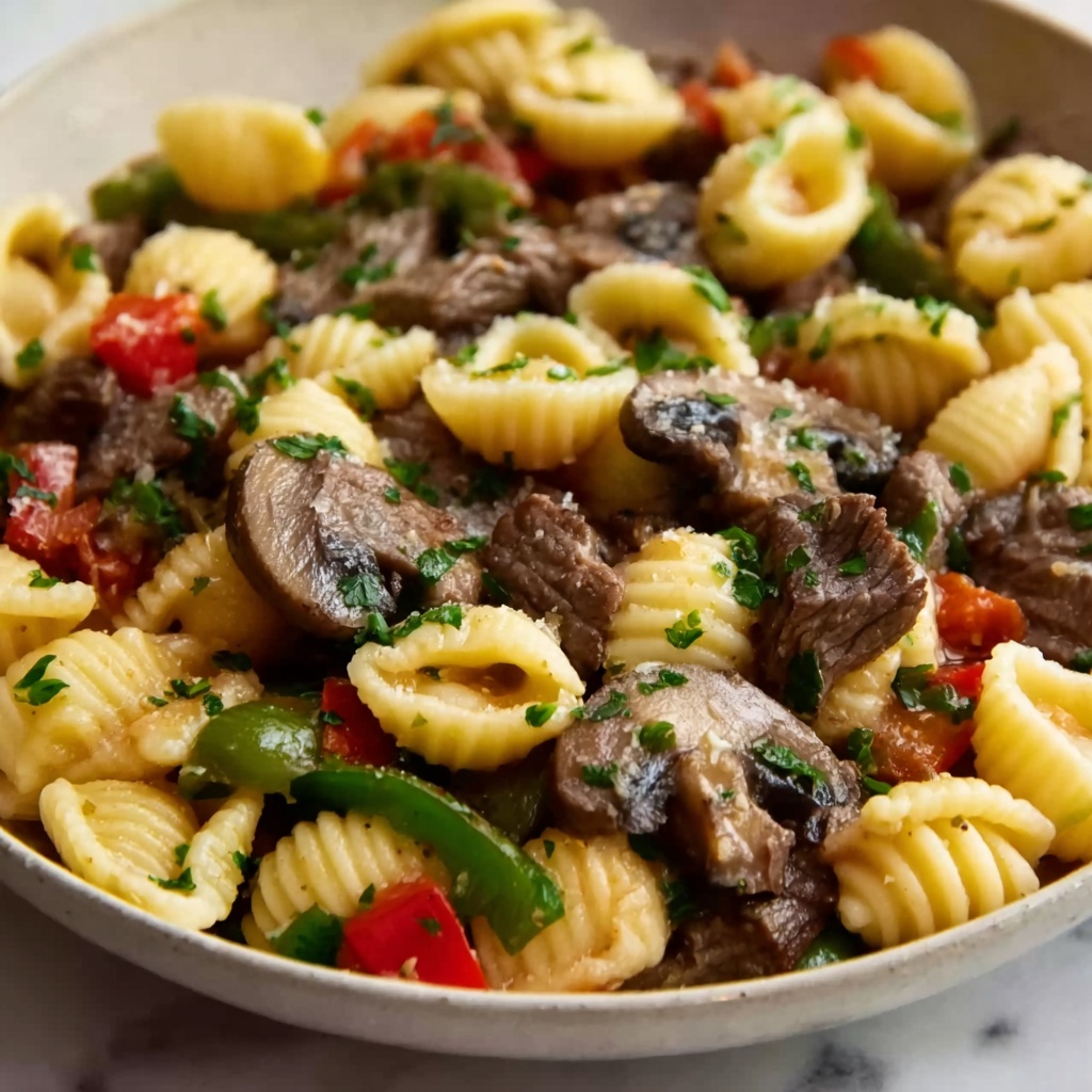 Philly Cheesesteak Tortellini Recipe - Recipe Image