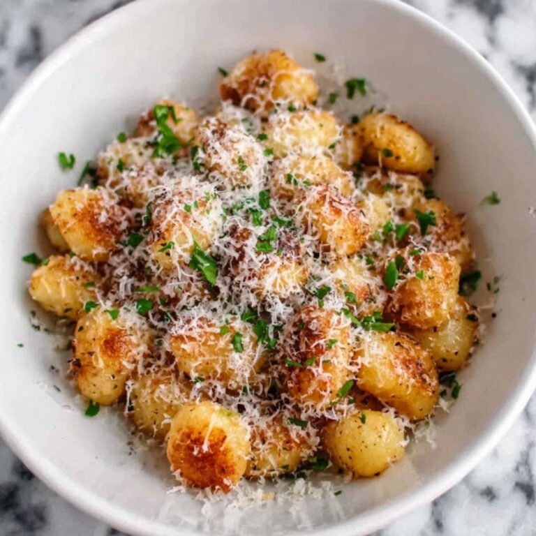 Garlic Butter Parmesan Fried Gnocchi Recipe