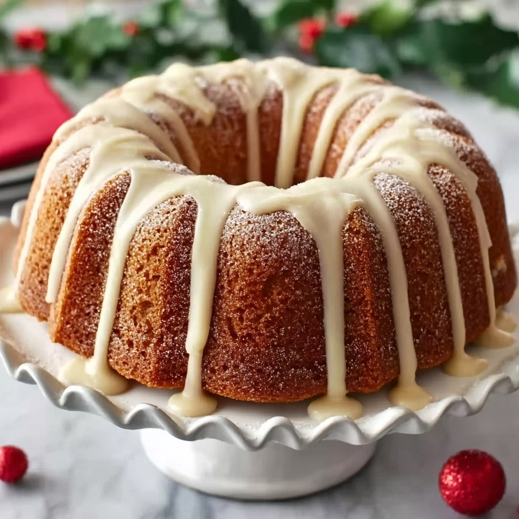 Eggnog Bundt Cake with Eggnog Frosting Recipe - Recipe Image