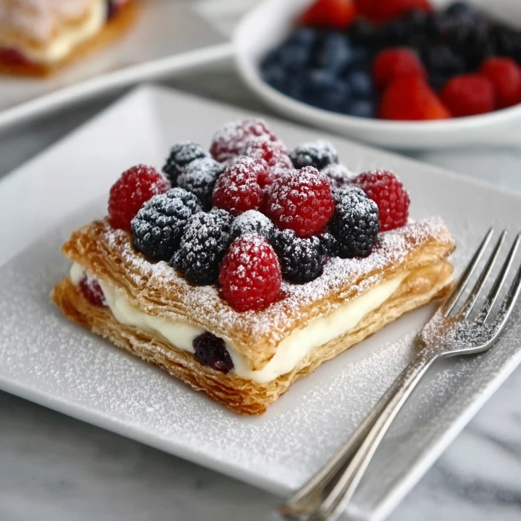 Berry Custard Puff Pastry Tart Recipe - Recipe Image