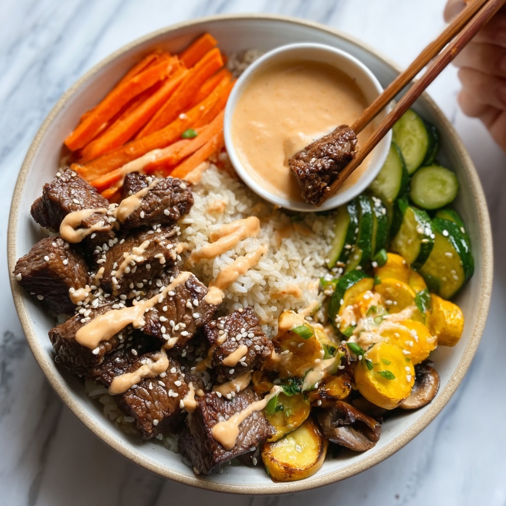Hibachi Steak Bowls with Veggies and Yum Yum Sauce Recipe - Recipe Image