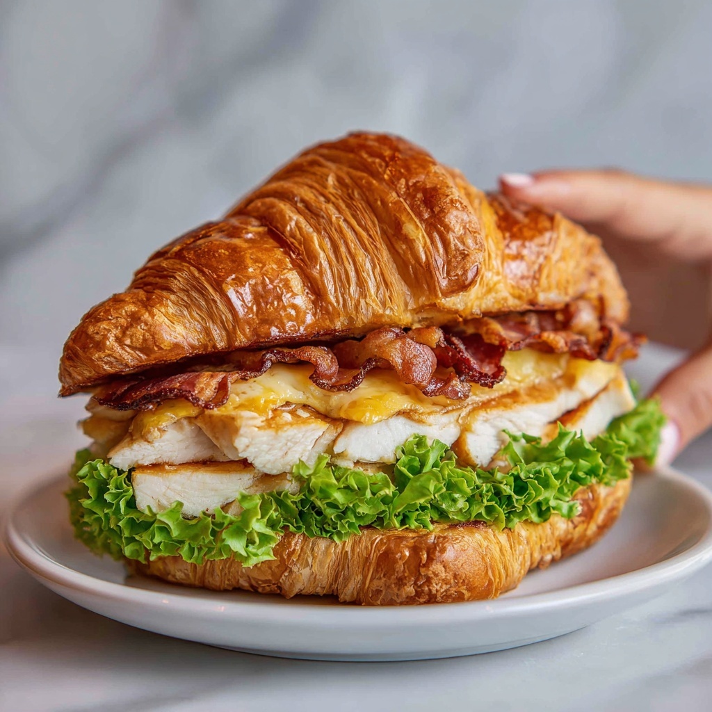 Chicken Caesar Croissant Sandwich Recipe - Recipe Image