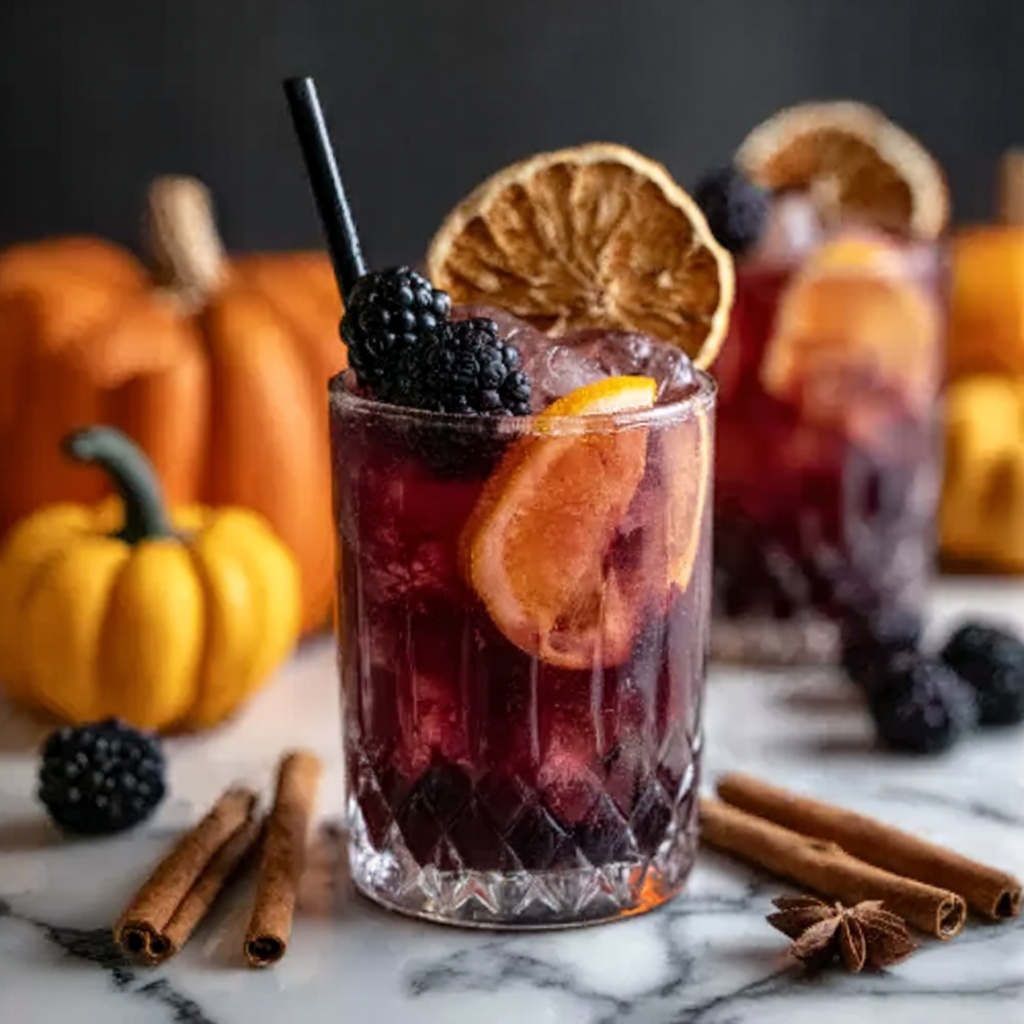 Halloween Mocktail with Fruit and Cinnamon Recipe - Recipe Image