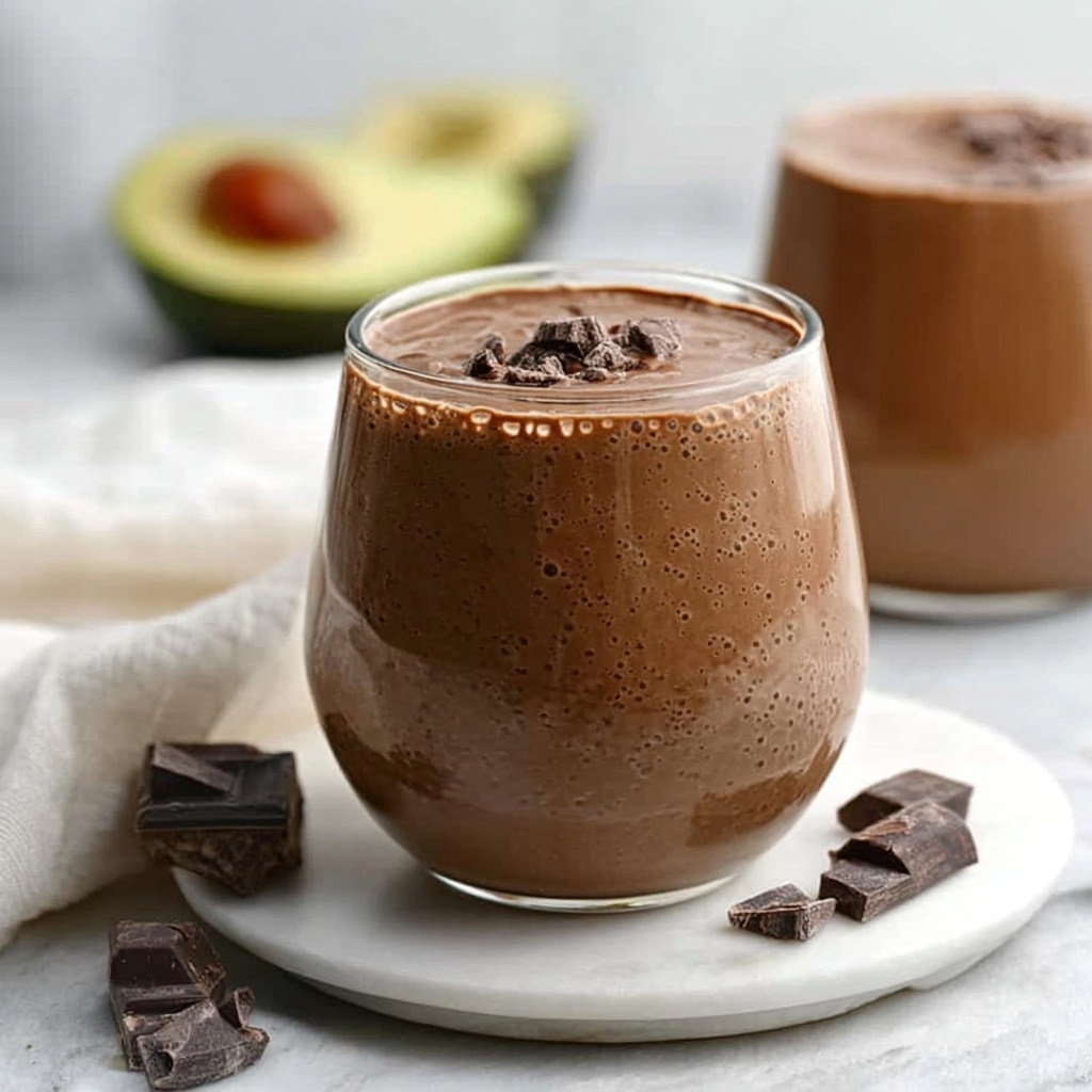 Avocado Chocolate Peanut Butter Smoothie Recipe - Recipe Image