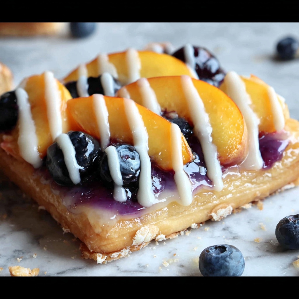 Blueberry Peach Tart with Vanilla Glaze Recipe - Recipe Image