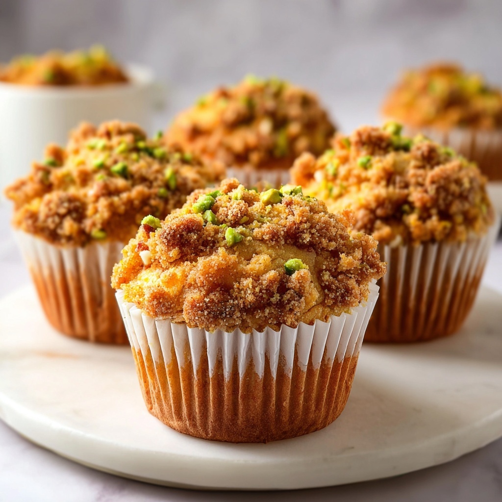 Irresistible Pistachio Muffins With Pistachio Crumble Topping Recipe - Recipe Image