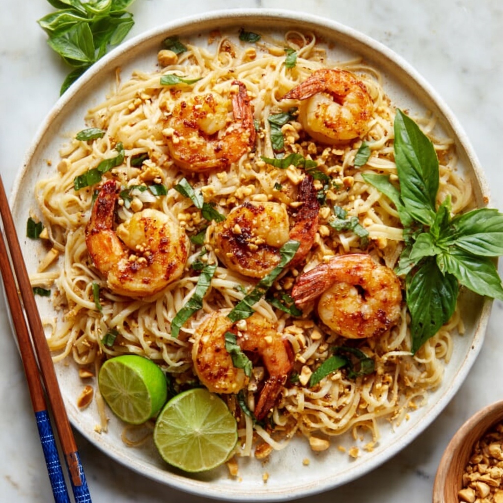 Garlic Butter Shrimp Pad Thai Recipe - Recipe Image
