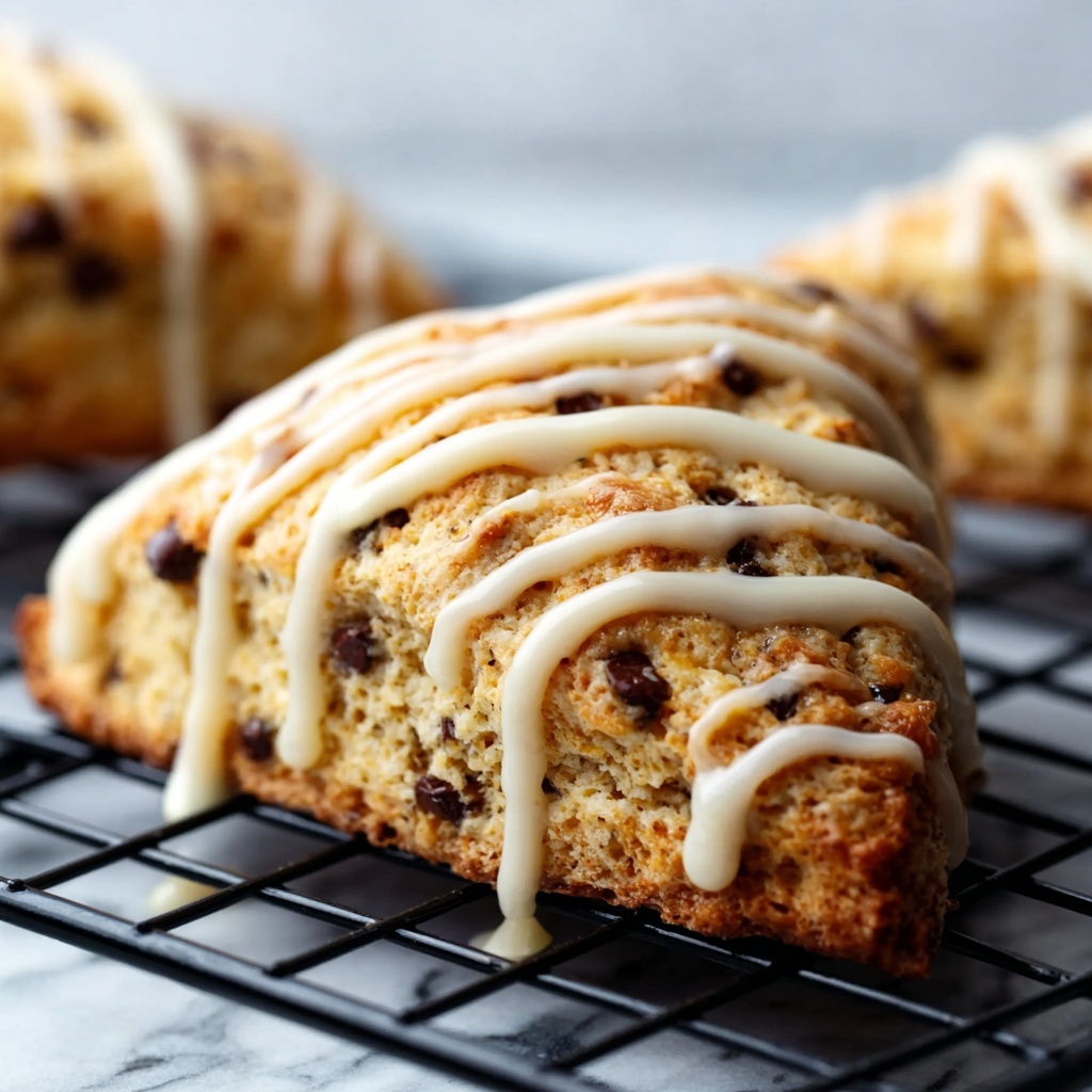 Banana Chocolate Chip Scones with Cinnamon Icing Recipe - Recipe Image