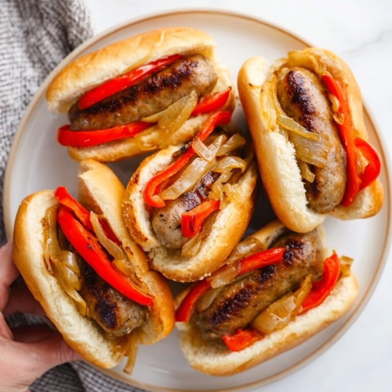 Grilled Beer Brats with Caramelized Onions and Bell Peppers Recipe