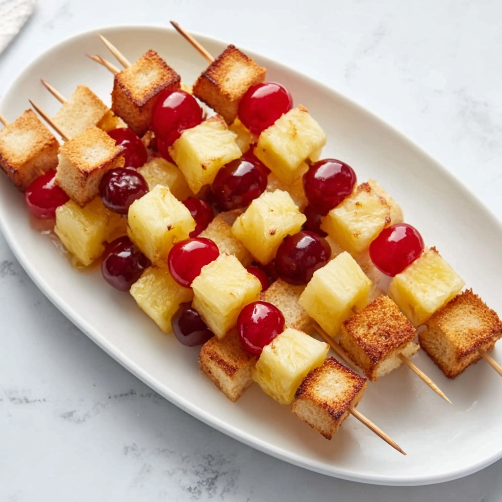 Pineapple Upside Down Cake Kabobs Recipe - Recipe Image
