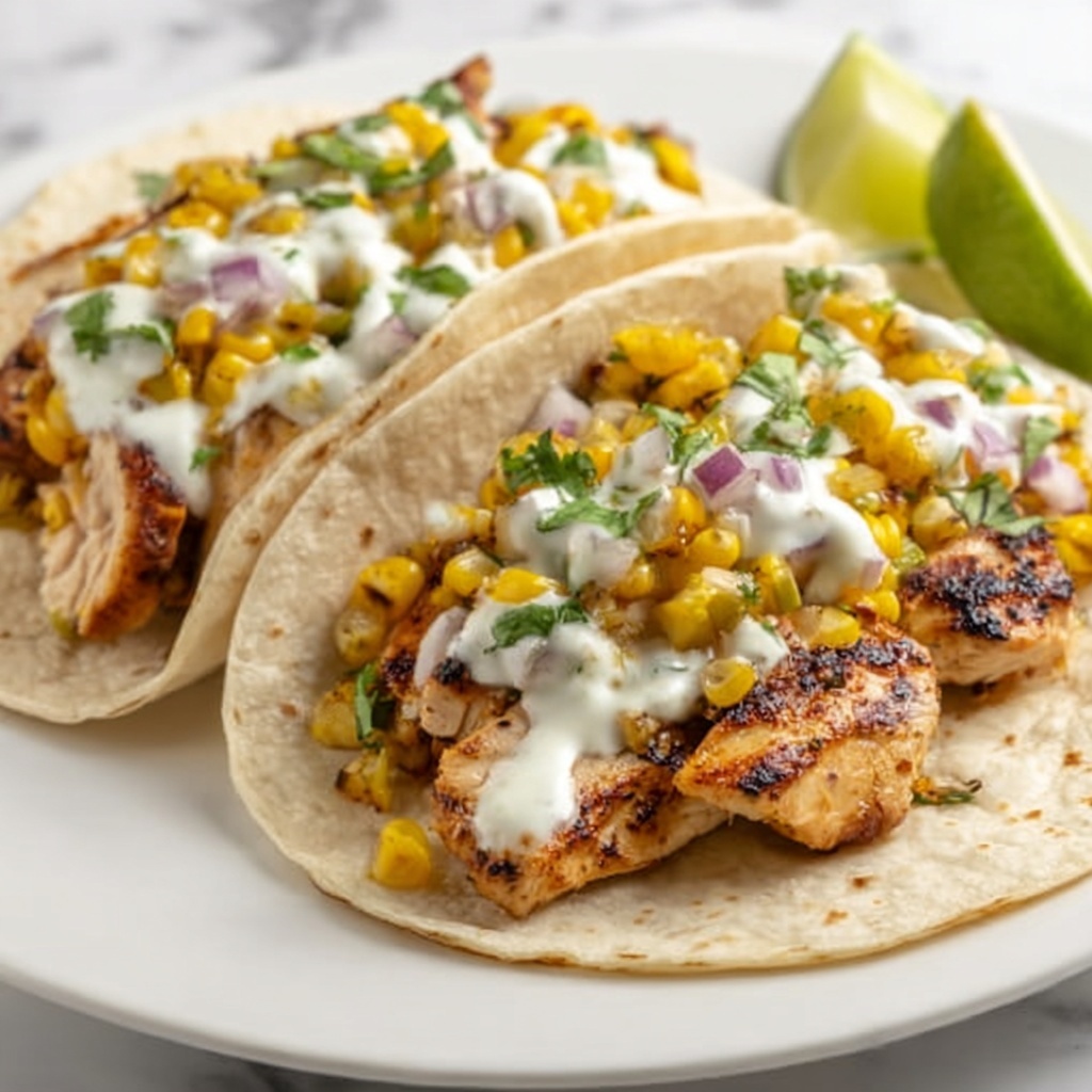 Fiery Street Corn Chicken Tacos Recipe - Recipe Image