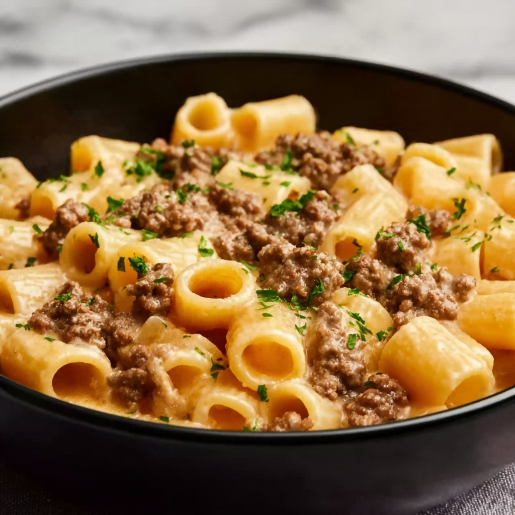 Creamy Beef Pasta Recipe - Recipe Image