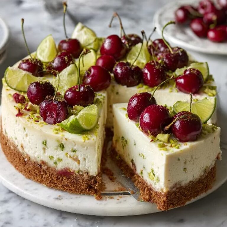 Lemon-Lime Cherry Pistachio Cheesecake Recipe