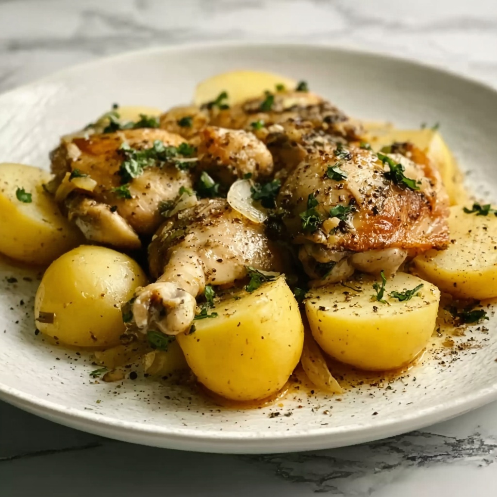 Slow Cooker Parmesan Garlic Chicken and Potatoes Recipe - Recipe Image