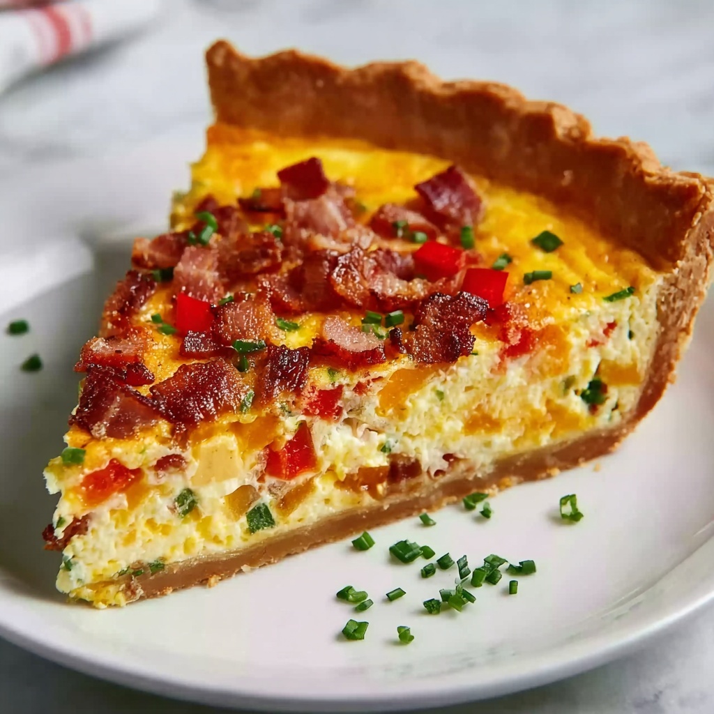 Hash Brown Crust Bacon and Cheddar Quiche Recipe - Recipe Image