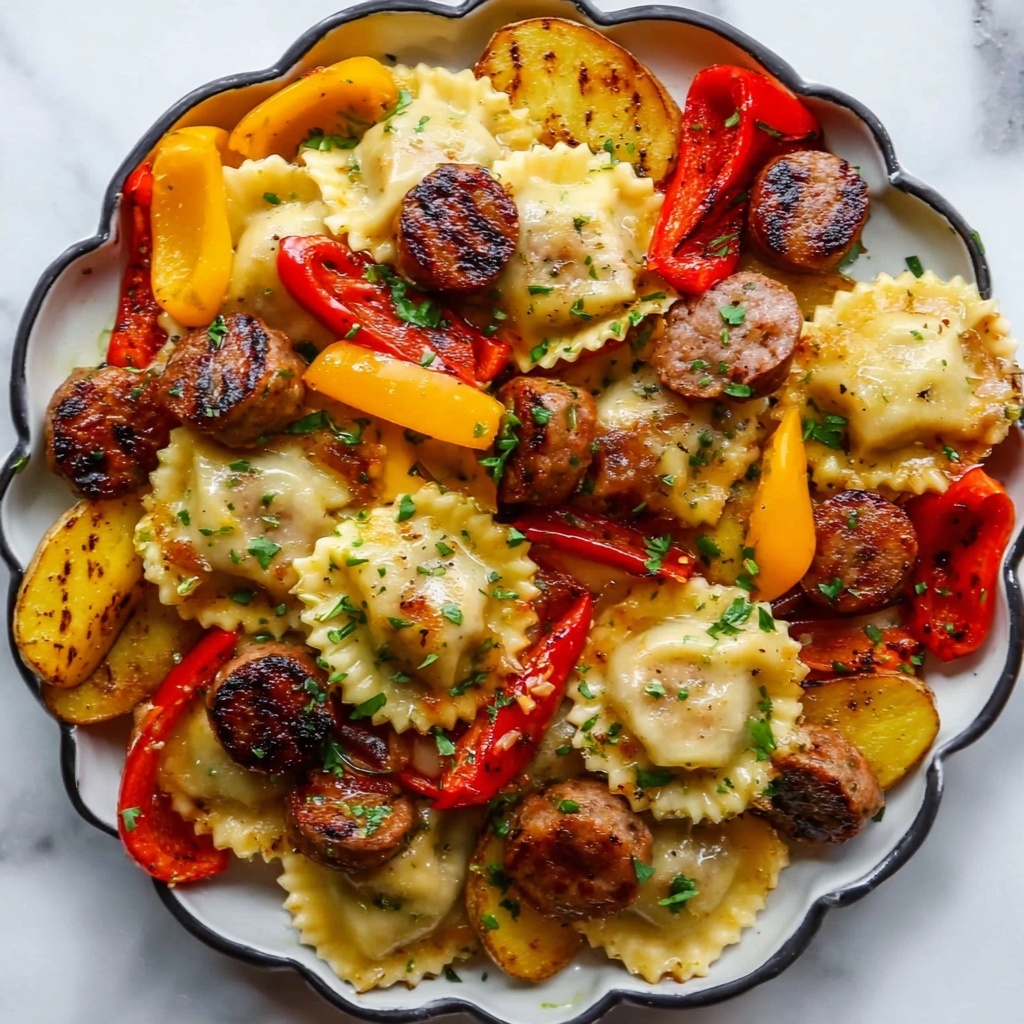 Sheet Pan Sausage and Pierogies Recipe - Recipe Image