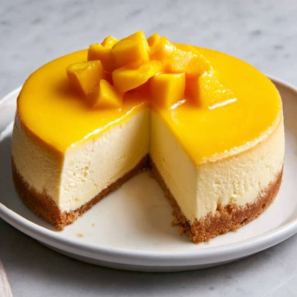 Mango Japanese Cheesecake Recipe - Recipe Image