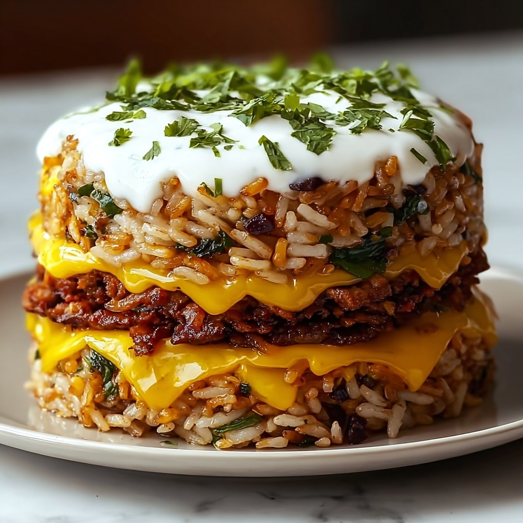 A Family Favorite: Mediterranean Falafel Rice Stack Recipe - Recipe Image