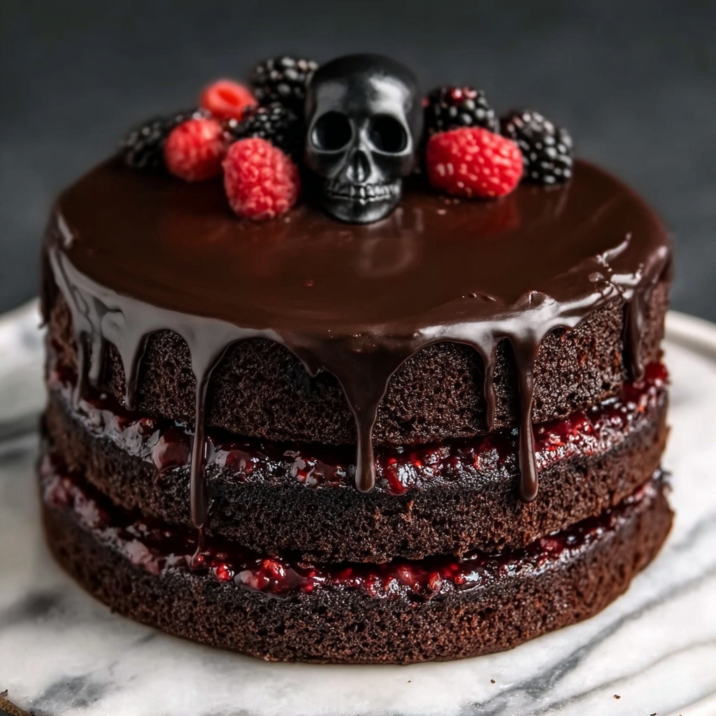 Spooky Black Velvet Halloween Cake Recipe - Recipe Image