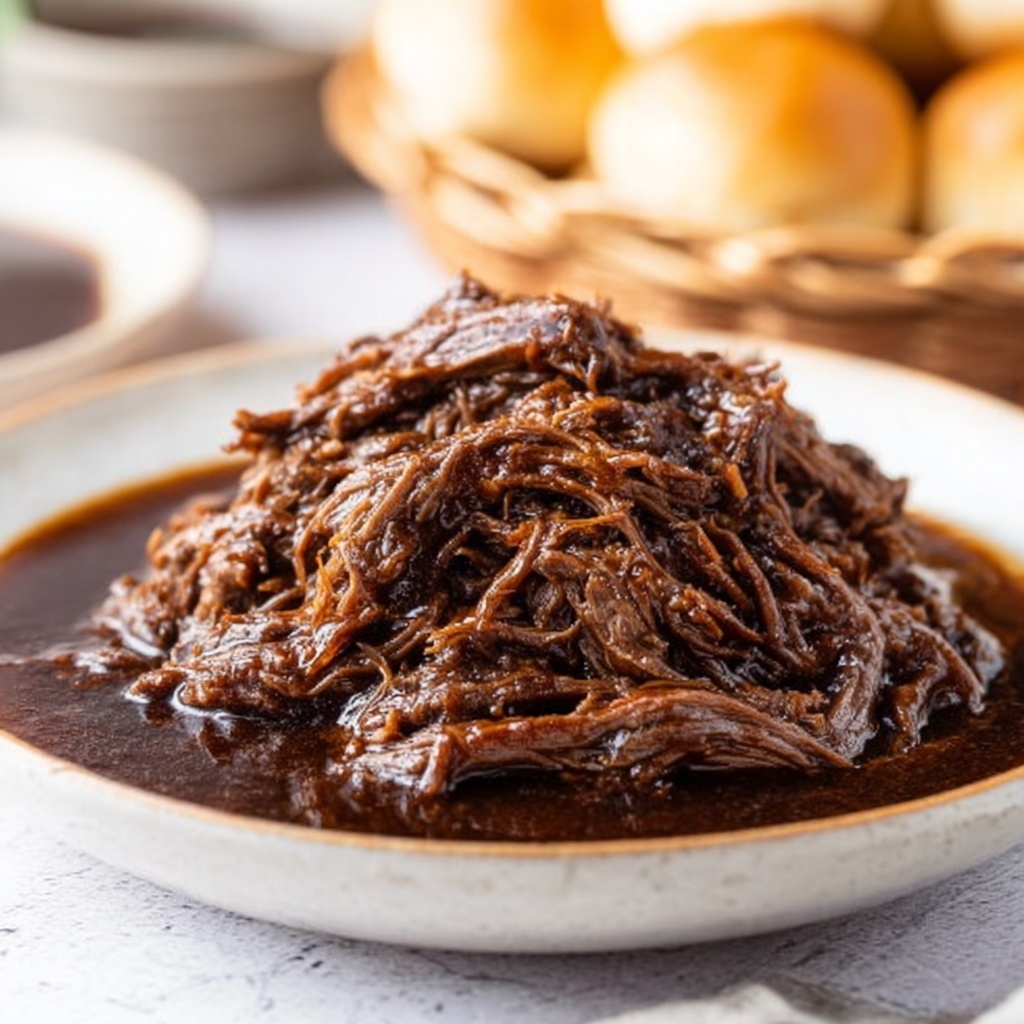 Slow Cooker Honey Balsamic Pulled Pork Recipe - Recipe Image