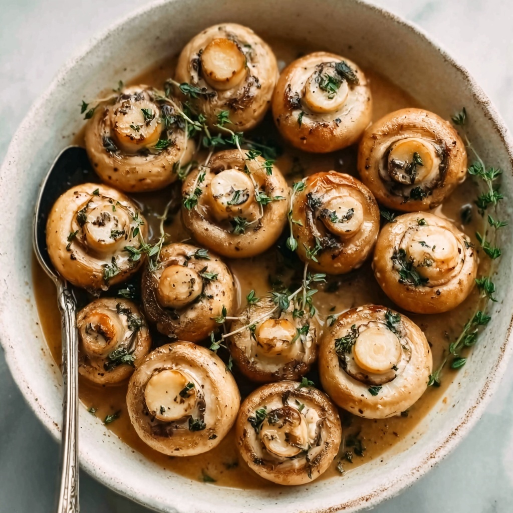 Creamy Garlic Butter Tuscan Mushrooms Recipe - Recipe Image