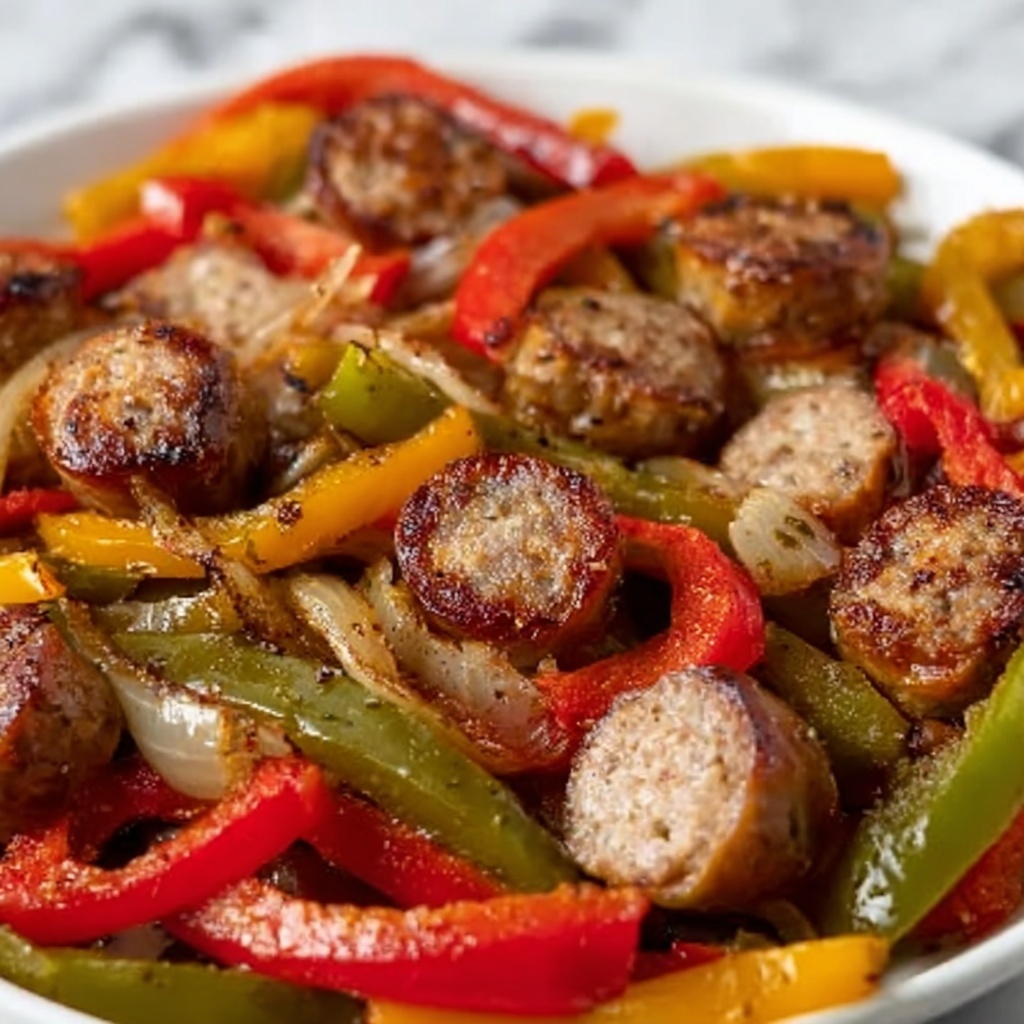 Sausage and Bell Peppers Sheet Pan Dinner Recipe - Recipe Image