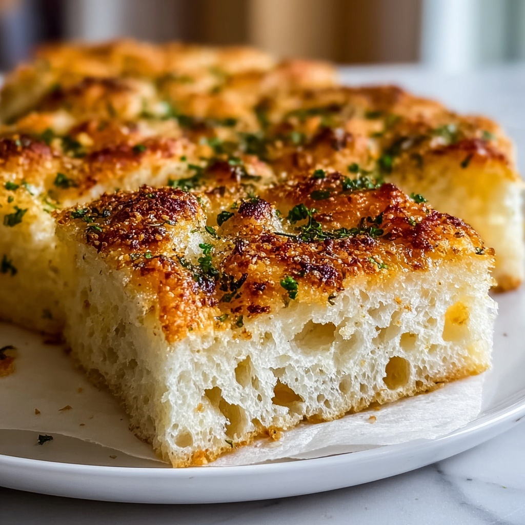 Crispy And Cheesy Garlic Parmesan Focaccia Bread Recipe - Recipe Image