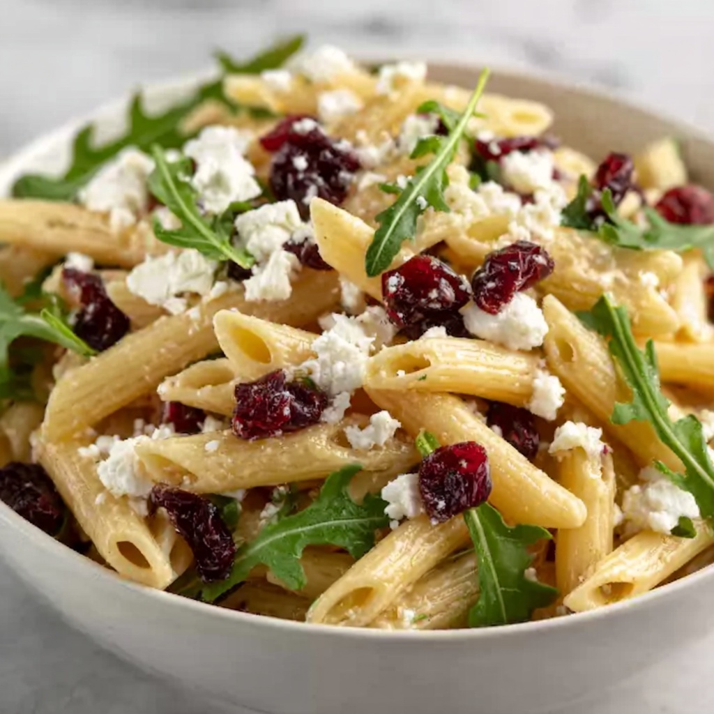 Feta & Cranberry Penne Salad with Orange Vinaigrette Recipe - Recipe Image